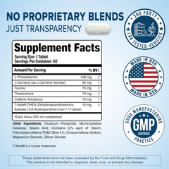 PhenAprin label-detail revealing transparent ingredients