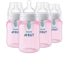 Philips Avent anti-colic bottle with AirFree vent reduces air ingestion during feeds.