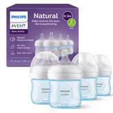 Philips Avent Natural bottle close-up of blue cap, smooth feeding experience