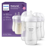 Philips Avent Natural bottle Flow 4 pour demonstrates controlled milk flow for paced feeding.