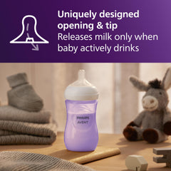 Philips Avent Natural bottle with no-drip design to minimize spills