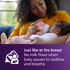 Philips Avent Natural bottle no-drip nipple prevents spills during feeds.