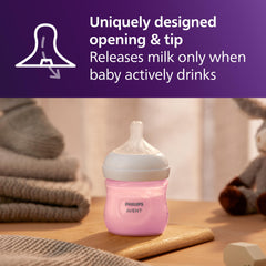 Philips Avent Natural bottle wide mouth ergonomic design supports easy filling.