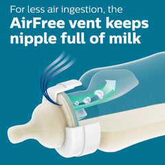 Philips Avent wide-neck bottle blue supports easy cleaning and quick assembly