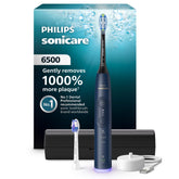 Philips Sonicare 6500 front view, navy handle, for efficient daily cleaning.