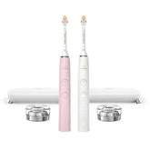 Philips Sonicare DiamondClean Connected toothbrush pink and white front view for premium cleaning