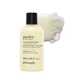 philosophy purity one-step cleanser shows creamy lather that cleanses without stripping