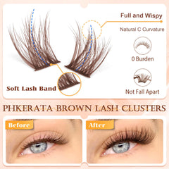 PHKERATA soft feathery brown clusters add light volume