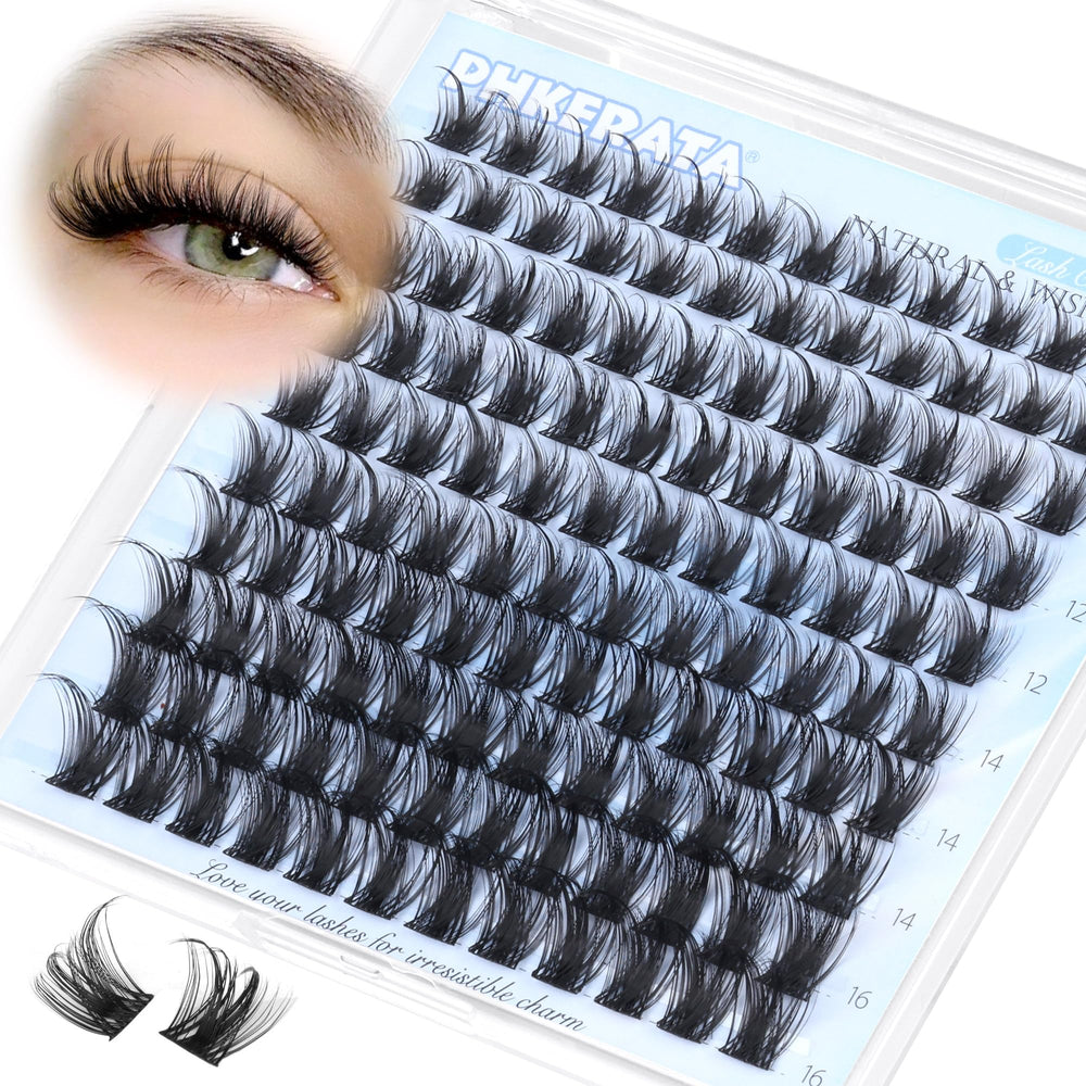 PHKERATA wispy lash clusters in four lengths for natural daily volume.
