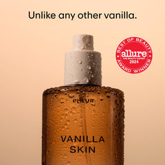 PHLUR Vanilla Skin Body Mist spray illustrates subtle fragrance in action.