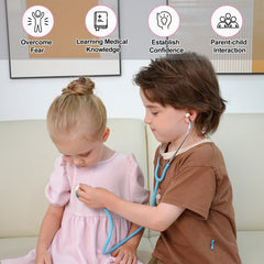 Phobby stethoscope toy heartbeat demo highlights realistic play value.