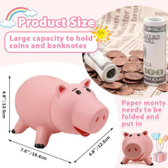 PHOCAS Hamm Piggy Bank pink bottom stopper simplifies coin retrieval
