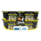 PhoLicious instant chicken pho bowl packaging highlights quick dinner convenience.
