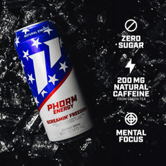 PHORM Screamin’ Freedom bottle being poured for a refreshing experience