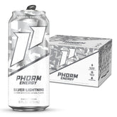 PHORM ENERGY Silver Lightning can front view with crisp sugar-free energy.