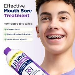 PHS Brands Prevention Mouth Sore Rinse braces care for irritated gums
