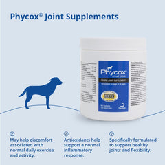 PhyCox omega-3 rich ingredients: supports wholesome fats for coat and joint wellness.