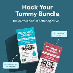 Physician's CHOICE Advanced Gut Health Bundle digestive enzymes bottle boosts nutrient absorption.