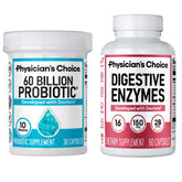 Physician's CHOICE Advanced Gut Health Bundle probiotic bottle supports balanced digestion.