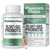 Physician's CHOICE bloat-gas probiotic 5-in-1 bottle supports comfortable digestion.