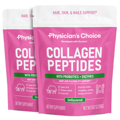 Physician's Choice collagen powder bottle close for enhanced absorption.