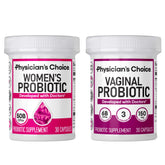 Physician's CHOICE feminine power duo bottle front for daily vaginal and digestive support