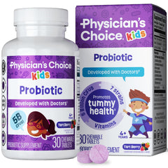 Physician's CHOICE Kids berry chewable tablet for easy daily digestive and immune support.