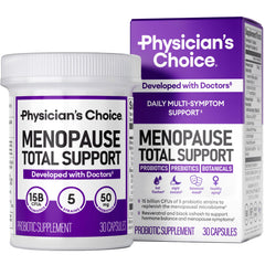 Physician's CHOICE Menopause Probiotic bottle front showing daily gut health support