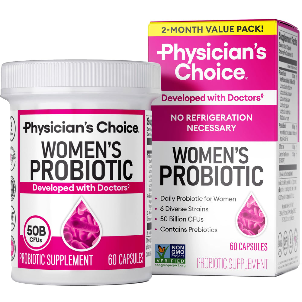 Physician's Choice Probiotics bottle front view for daily feminine balance.