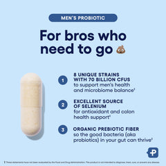 Physician's Choice Probiotics for Men shelf-stable bottle preserves potency.
