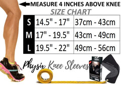 Physix Gear Knee Support Brace side view, stabilizing knees during runs.