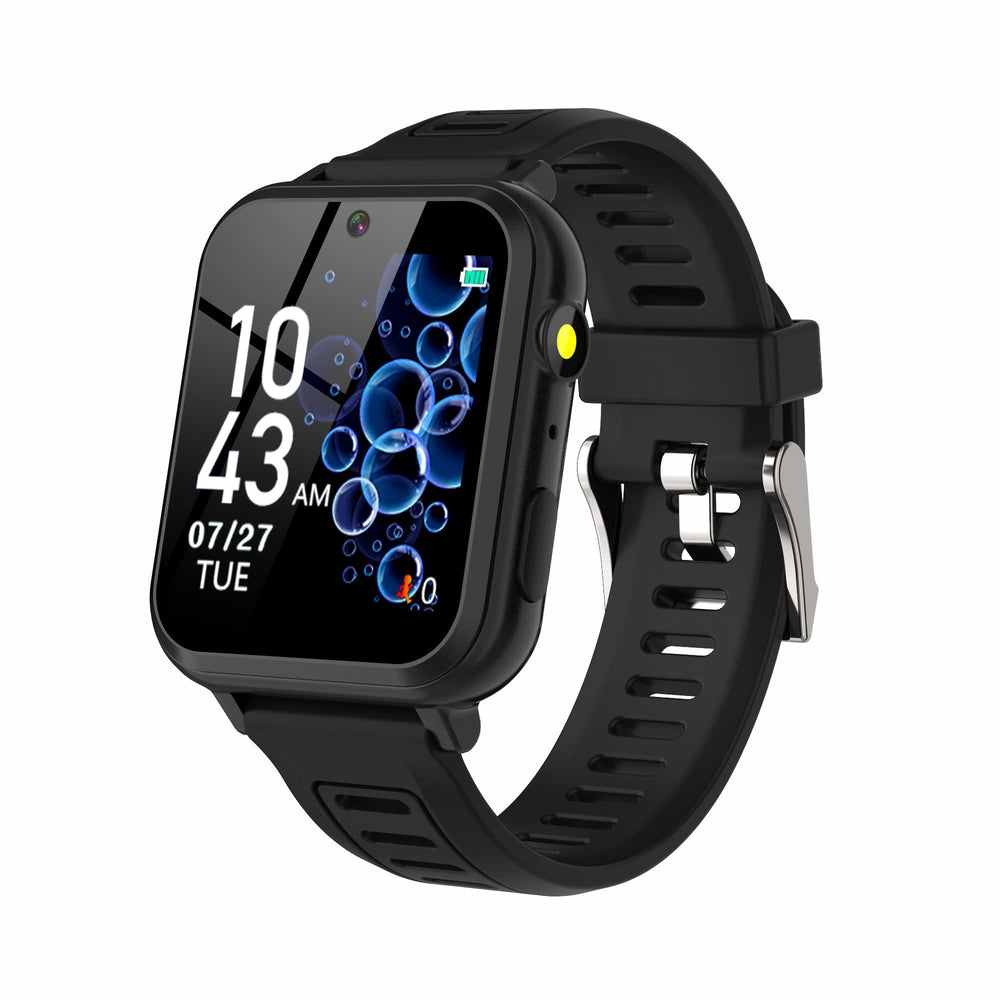 Phyulls Kids Smart Watch front view showing kid friendly design for daily wear.