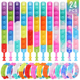PICcircuit kids party favors pop bracelet bulk 24-pack, colorful and durable for celebrations.