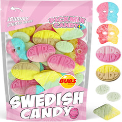 Pickmix Candy Sweden BUBS oval flavors ideal for sharing and tasting