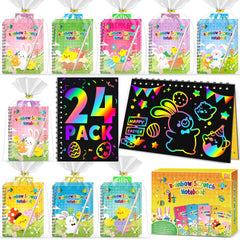 Pigipigi Kids scratch rainbow notepads in a gift box, ideal for colorful party favors.