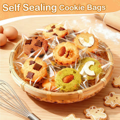 PigPotParty cookie bags 4x6 clear material close-up highlights visible treats.