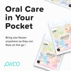 Piico chemical-free unwaxed floss picks support tear-free kid flossing sessions.