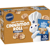 Pillsbury mini cinnamon roll cookies in a resealable bag, ready-to-eat and perfect for on-the-go snacking.