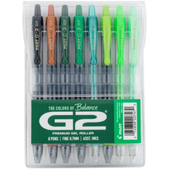 PILOT G2 Boost Greens pen closeup shows smooth gel ink for precise lines.