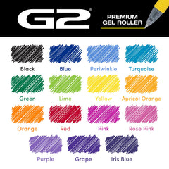 PILOT G2 Rainbow Colors Pack color swatches help visualize mood and task prioritization.