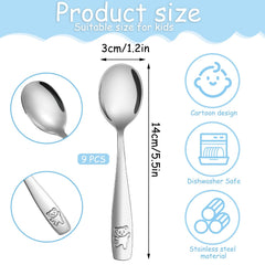 Pimoys kids silverware in stainless steel, durable for daily meals.