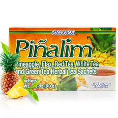 PIÑALIM pineapple tea pack shot showing brand and inviting aroma for a refreshing break