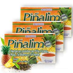 PIÑALIM Pinalim Tea GN+Vida Diet three-box display for nightly use.