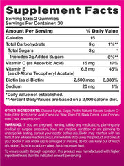 PINK Hair Skin Nails Gummies strawberry label shown for daily routine.