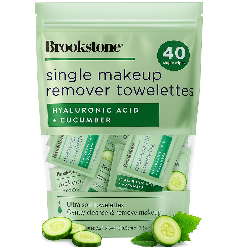 Pink Sky Brookstone wipes pack close-up, 40-count, hygienic on-the-go option