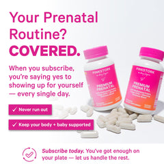 Pink Stork Premium Prenatal methylated folate, choline, and vegan DHA capsule