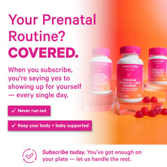 Vegan DHA gummy by Pink Stork supporting fetal brain development.