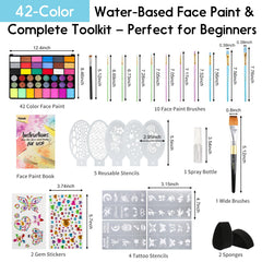 Pintada face paint stencils collection enables quick carnival designs.