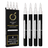 Pinturale Arts white chalk marker on whiteboard for precise lines.