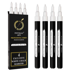 Pinturale Arts white chalk marker on whiteboard for precise lines.